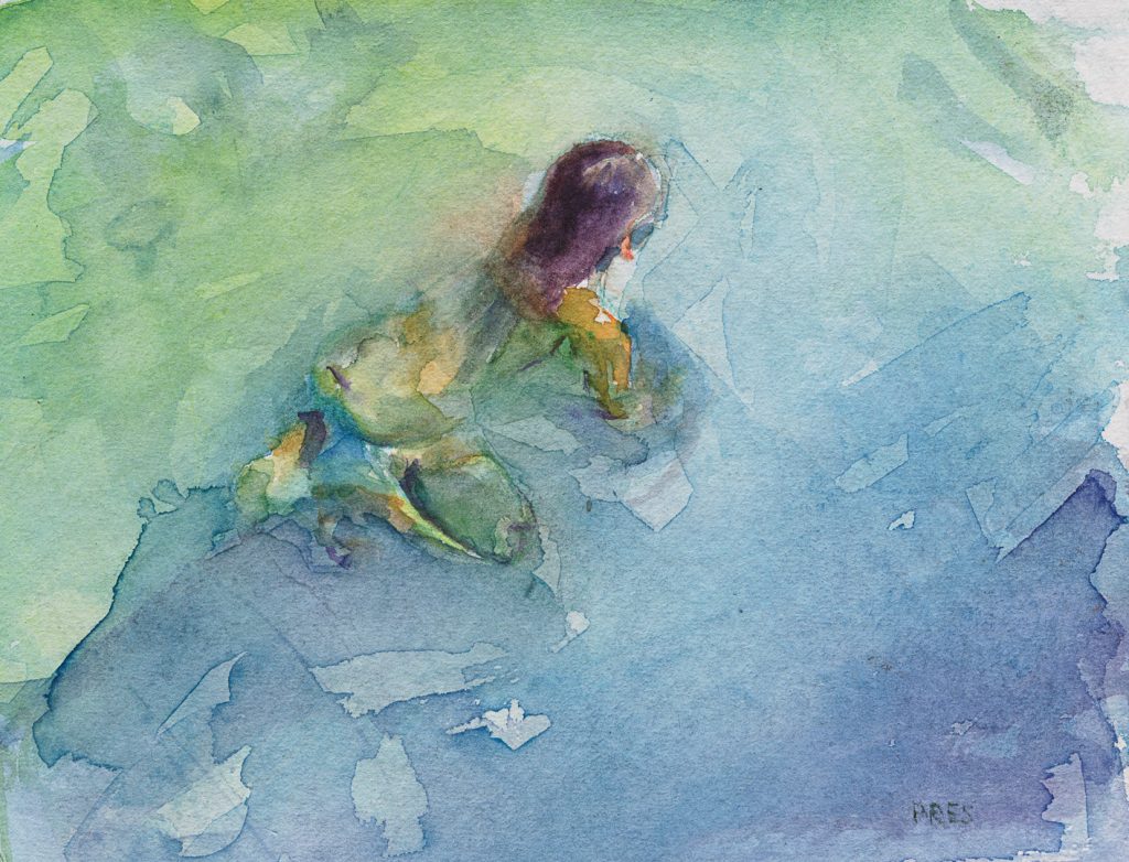 aquarel akvarel painting schilderij zwemmen